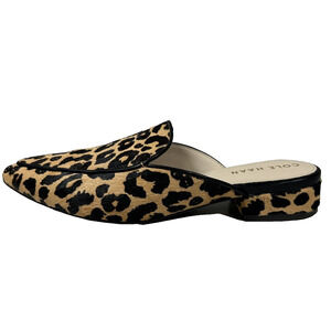 NWOB COLE HAAN Womens Piper Mules Leopard Print Ocelot Calf Hair US 6.5 Leather